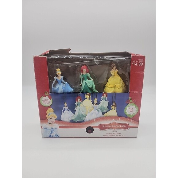 Disney Princess String Light Set 3" Cinderella Belle Ariel Light Up Figures - Picture 1 of 8